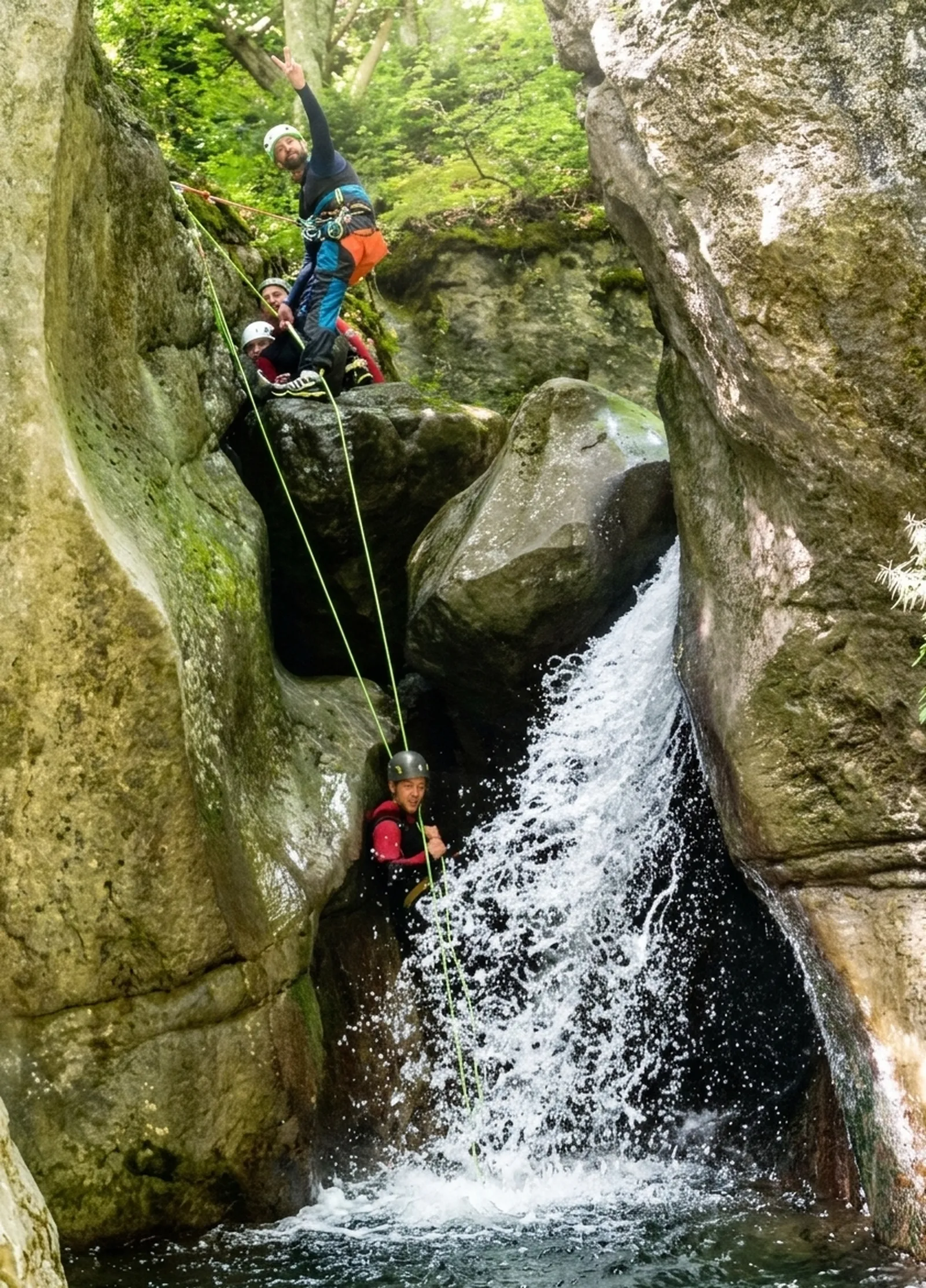 Rappel Canyoning Balme intégral avec les guides des carroz