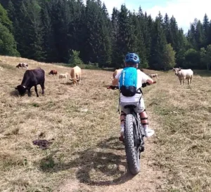 Fat bike aux carroz avec les guides des carroz